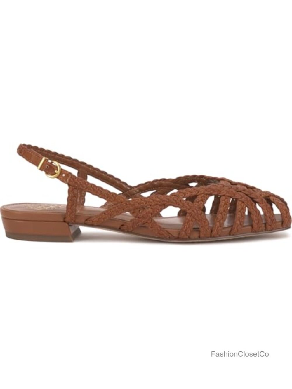 Strappy Flat Sandals with Braided Design and Slingback Strap - Picture 5 of 6